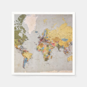 world map napkin