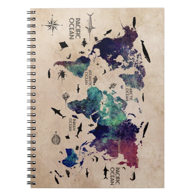 world map notebook (Front)