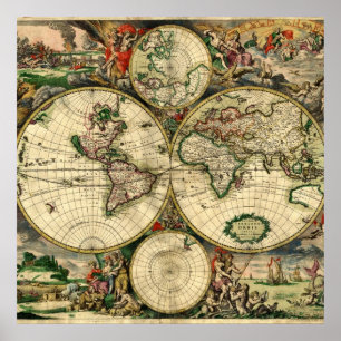 World Map of 1689 Gifts Poster