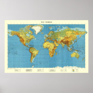 World map of 1947 poster