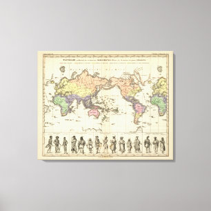 World Map of Clothing Styles Canvas Print
