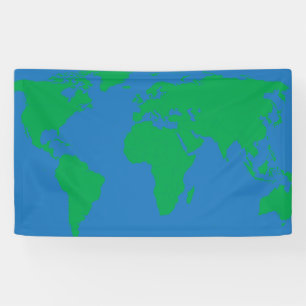 World Map of Continents Background Banner