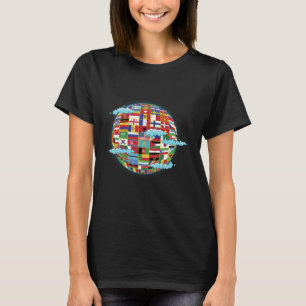 World Map of Flags Cartography Cartographer Travel T-Shirt