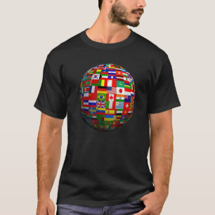 World Map of Flags Globe Atlas T-Shirt