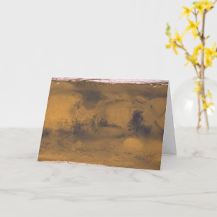 World Map of Mars Red Planet by Satellite Card