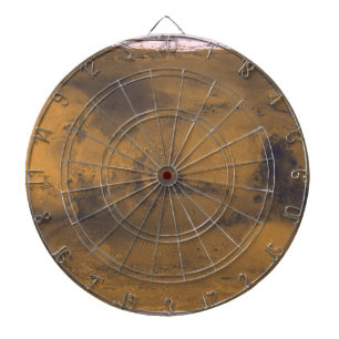 World Map of Mars Red Planet by Satellite  Dartboard