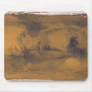 World Map of Mars Red Planet by Satellite Mouse Mat