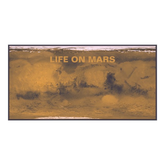 World Map of Mars Red Planet by Satellite  Photo Print (Front)