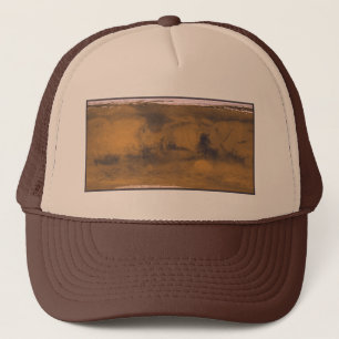 World Map of Mars Red Planet by Satellite Trucker Hat