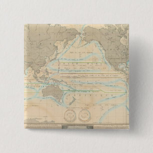 World Map of the Climate 15 Cm Square Badge