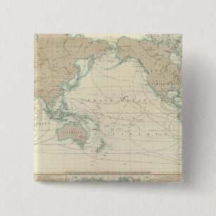 World Map of the Shipping Canals 15 Cm Square Badge