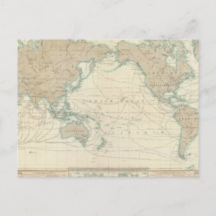 World Map of the Shipping Canals Postcard