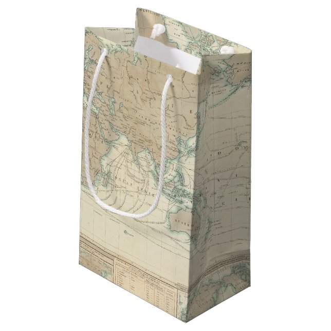 World Map of the Shipping Canals Small Gift Bag (Back Angled)