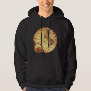world map Old World Nautical retro vintage Hoodie