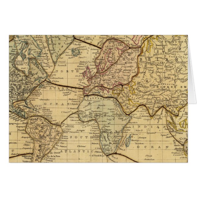 World map on Mercators Projection (Front Horizontal)