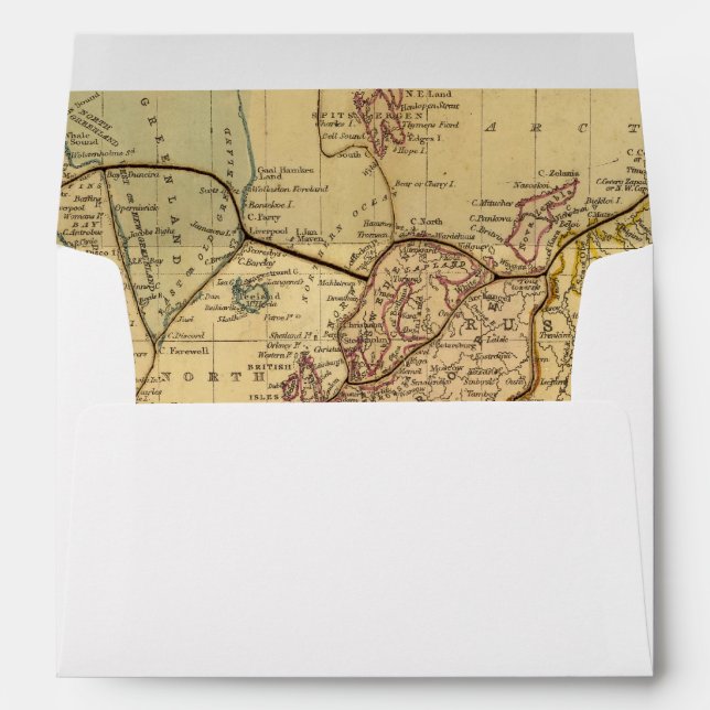 World map on Mercators Projection Envelopes (Back (Bottom))