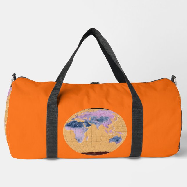 World Map Orange -  Duffle Bag (Front)