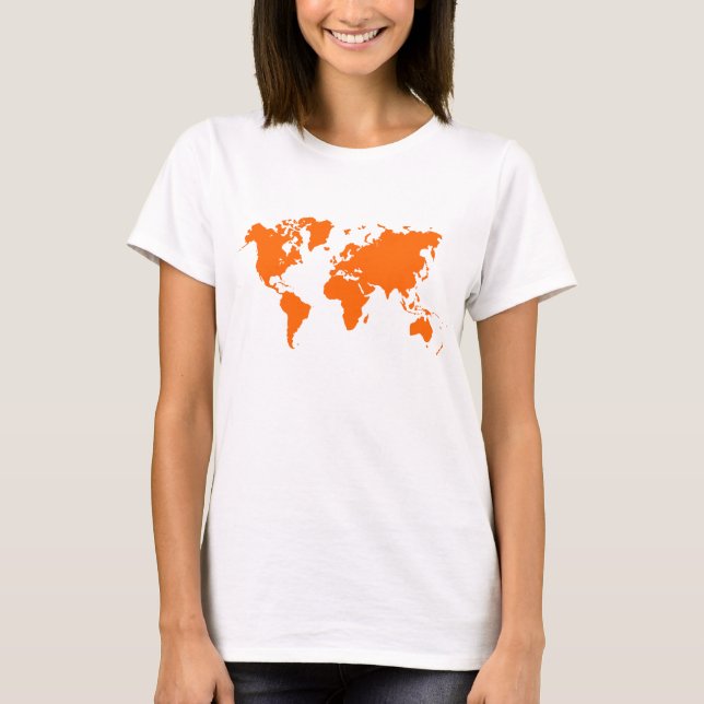 World Map - Orange T-Shirt (Front)
