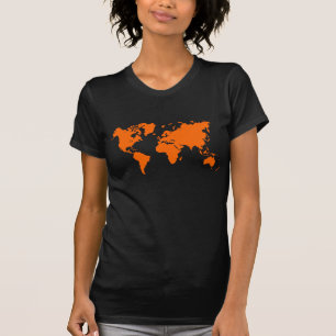 World Map - Orange T-Shirt