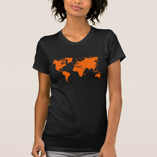 World Map - Orange T-Shirt (Front)