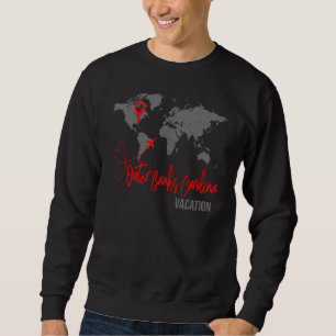 World Map Outer Banks Map Matching Family Vacatio Sweatshirt