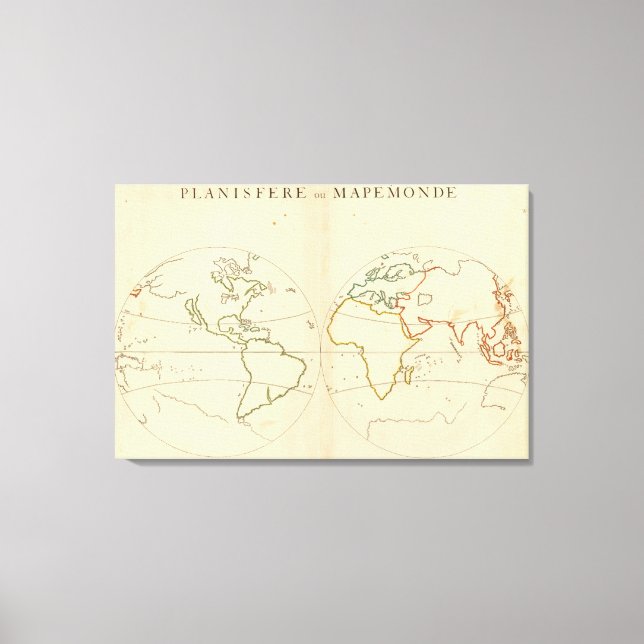 World Map Outline 2 Canvas Print (Front)