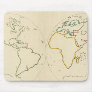 World Map Outline 2 Mouse Mat