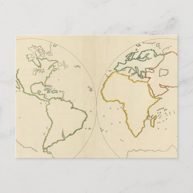 World Map Outline 2 Postcard (Front)
