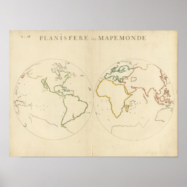 World Map Outline 2 Poster (Front)