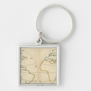 World Map Outline Key Ring