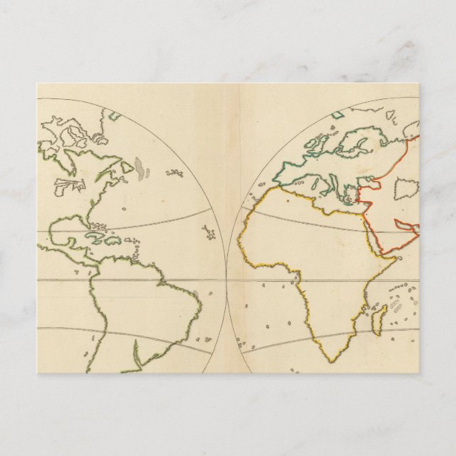 World Map Outline Postcard (Front)