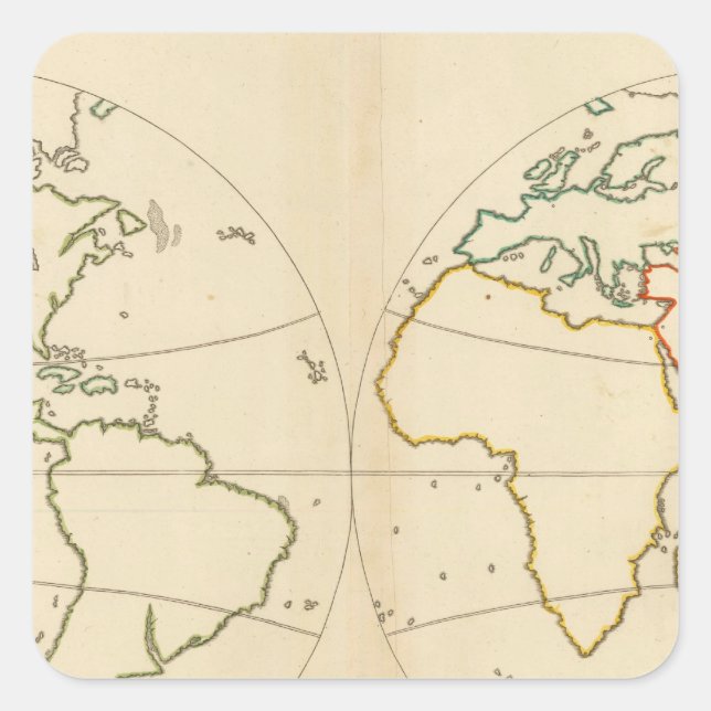 World Map Outline Square Sticker (Front)