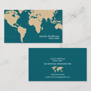 World Map Oversized International Travel Agent Business Card