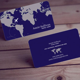 World Map Oversized International Travels Business Card