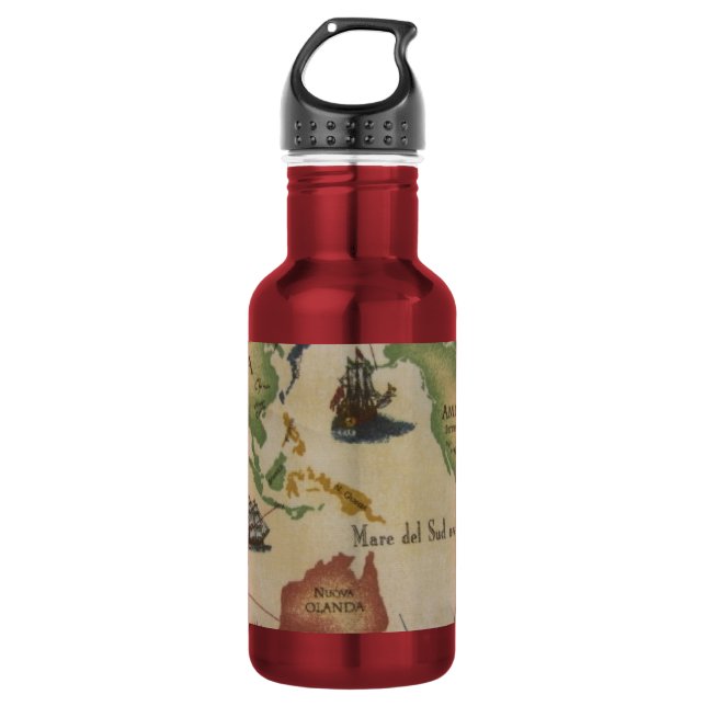 World Map Pacific 532 Ml Water Bottle (Front)