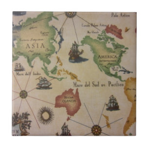 World Map Pacific Tile