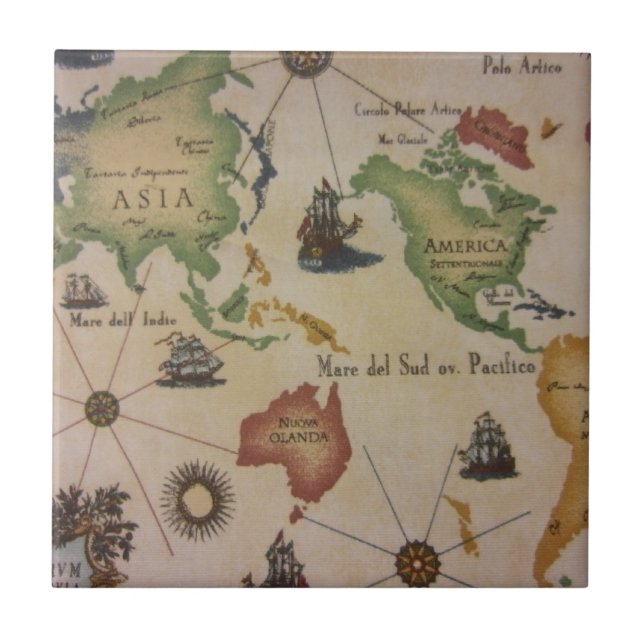 World Map Pacific Tile (Front)