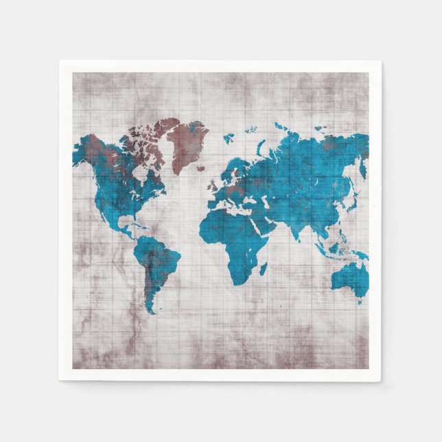 world map Paper Napkins (Front)