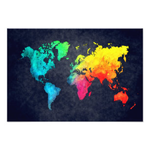 world map photo print