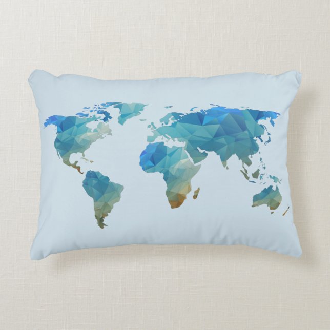 World Map Pillow (Front)
