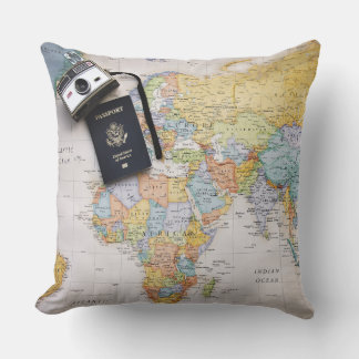 World Map Pillow