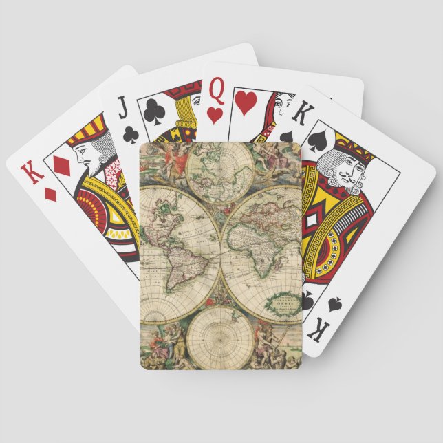 World Map Playing Cards, Standard Index faces Playing Cards (Back)