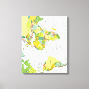 World Map Political Atlas Poster: Modern Decor