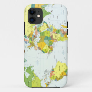 World Map Political Atlas Poster: Modern Decor iPhone 11 Case