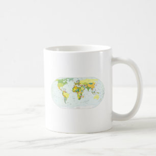 World Map Political Atlas Poster: Modern Decor Coffee Mug
