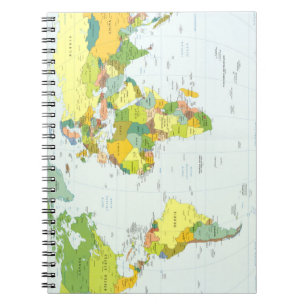 World Map Political Atlas Poster: Modern Decor Notebook