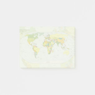 World Map Political Atlas Poster: Modern Decor Post-it Notes