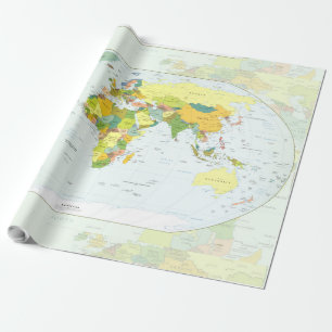 World Map Political Atlas Poster: Modern Decor Wrapping Paper