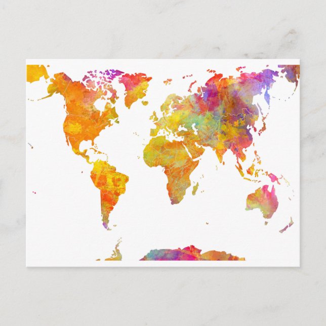world map postcard (Front)
