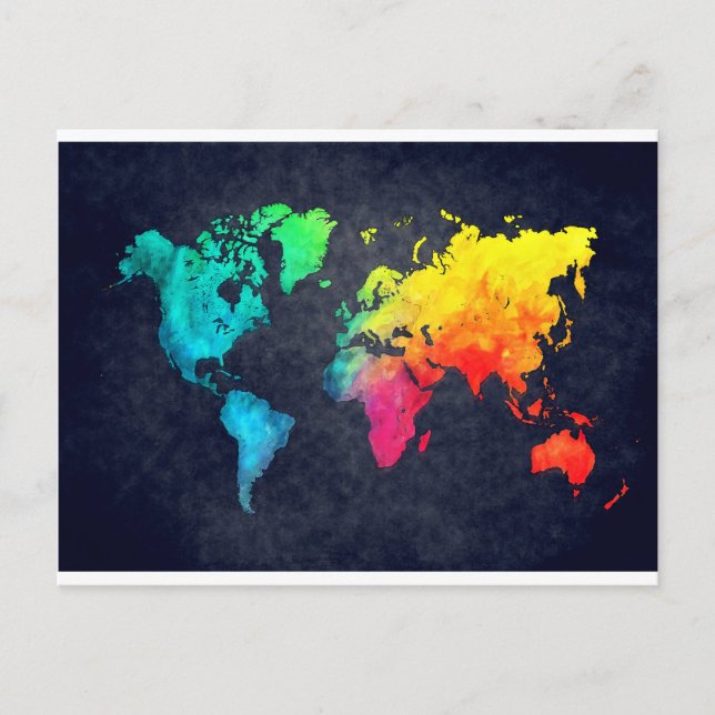 world map postcard (Front)